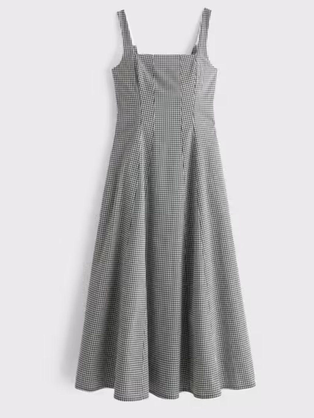 Abercrombie & Fitch Mila Stretch Midi Dress in Black White Gingham XXLP $110 - Picture 6 of 15
